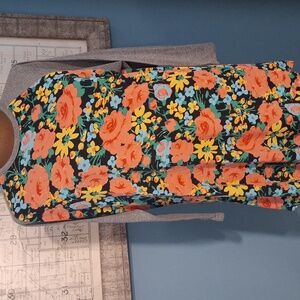 LuLaRoe Gray Top with Pastel Floral Design